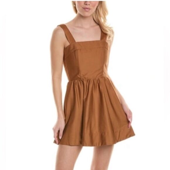 Alice + Olivia Saige Lace-up Back Poplin Minidress size 6 - Picture 2 of 13